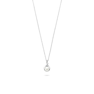 Rosa Di Luca zilver hanger met zirkonia parel met collier