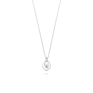 Rosa Di Luca zilver hanger met zirkonia met collier