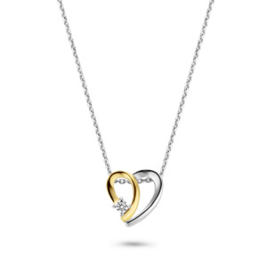 Rosa Di Luca zilver/verguld hanger met zirkonia met collier