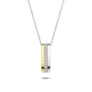 Rosa Di Luca zilver/verguld hanger met zirkonia met collier