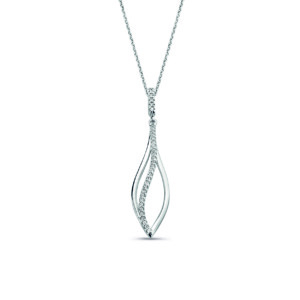 Rosa Di Luca zilver hanger met zirkonia met collier