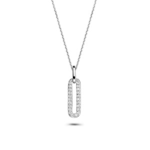 Rosa Di Luca zilver hanger met zirkonia