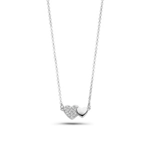 Rosa Di Luca zilver collier met hanger met zirkonia