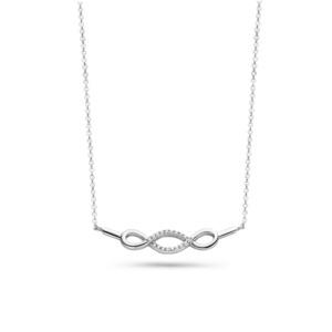 Rosa Di Luca zilver collier met hanger met zirkonia