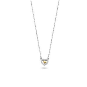 Rosa Di Luca zilver collier met hanger met zirkonia verguld