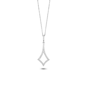 Rosa Di Luca zilver hanger met zirkonia met collier