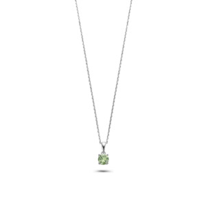 Rosa Di Luca zilver hanger met zirkonia groen met collier