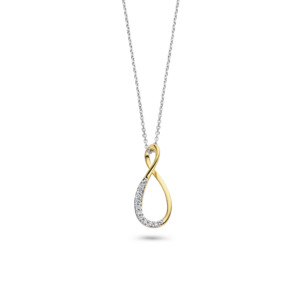 Rosa Di Luca verguld hanger met zirkonia met collier
