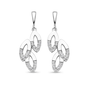 Rosa Di Luca zilver oorbellen met zirkonia
