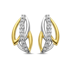 Rosa Di Luca zilv/verguld met zirkonia oorbellen