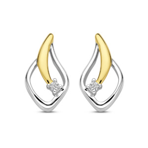 Rosa Di Luca zilv/verguld met zirkonia oorbellen