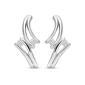 Rosa Di Luca zilver oorbellen met zirkonia