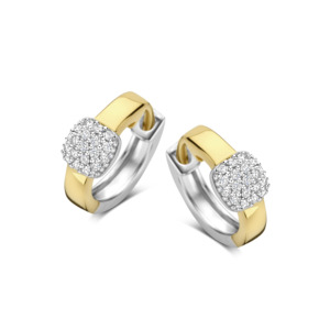 Rosa Di Luca zilv/verguld creool met zirkonia