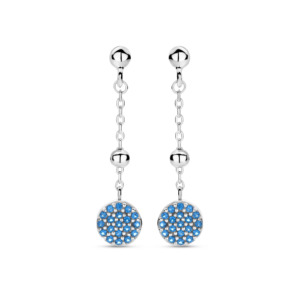 Rosa Di Luca zilver oorknop blauw