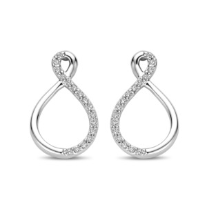 Rosa Di Luca zilver oorbellen met zirkonia