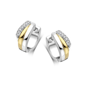 Rosa Di Luca zilv/verguld creolen met zirkonia