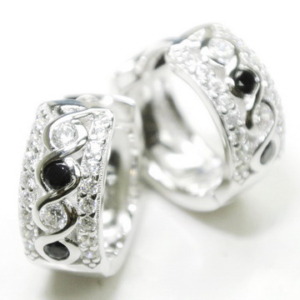 Rosa Di Luca zilver creolen zwart