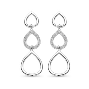 Rosa Di Luca zilver oorbellen met zirkonia