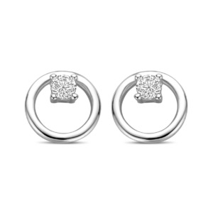 Rosa Di Luca zilver oorbellen met zirkonia