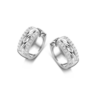 Rosa Di Luca zilver creool met zirkonia