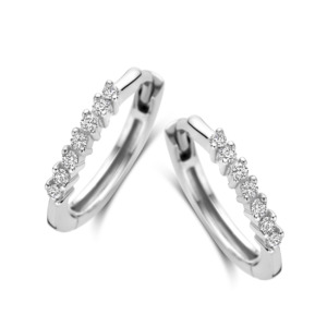 Rosa Di Luca zilver creolen met zirkonia