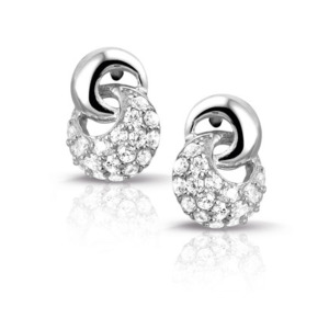 Rosa Di Luca zilver oorbellen met zirkonia