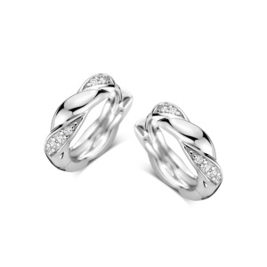 Rosa Di Luca zilver creool met zirkonia