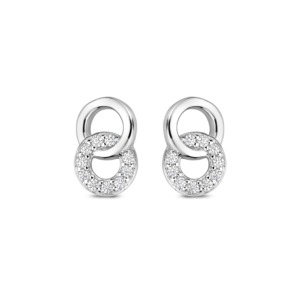 Rosa Di Luca zilver oorbellen met zirkonia