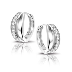 Rosa Di Luca zilver oorbellen met zirkonia