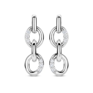 Rosa Di Luca zilver oorbellen met zirkonia