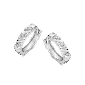 Rosa Di Luca zilver creool met zirkonia