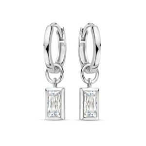 Rosa Di Luca zilver creool met zirkonia