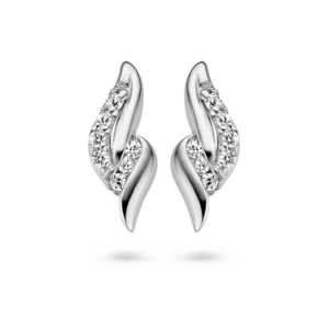 Rosa Di Luca zilver oorbellen met zirkonia