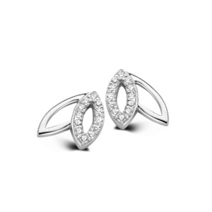 Rosa Di Luca zilver oorbellen met zirkonia