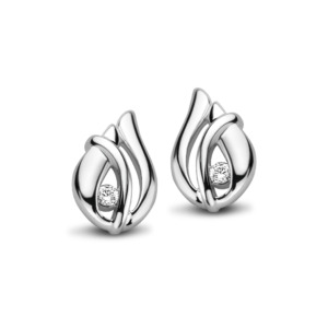 Rosa Di Luca zilver oorbellen met zirkonia