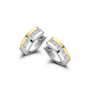 Rosa Di Luca  zilver/verguld oorbellen met zirkonia