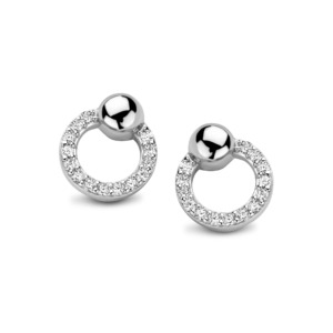 Rosa Di Luca zilver oorbellen met zirkonia