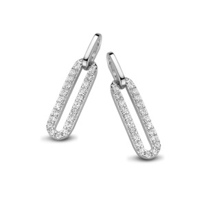 Rosa Di Luca zilver oorbellen met zirkonia