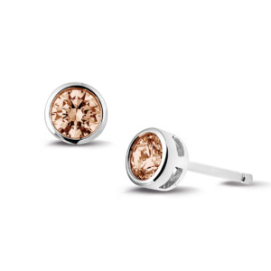 Rosa Di Luca zilver oorbellen champagne