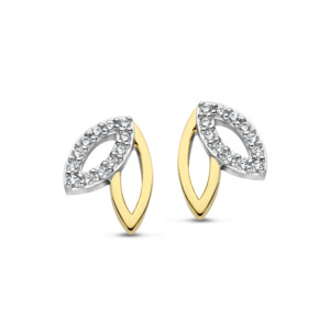 Rosa Di Luca zilver/verguld oorbellen met zirkonia