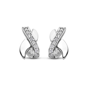 Rosa Di Luca zilver oorbellen met zirkonia