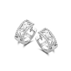 Rosa Di Luca zilver creool met zirkonia