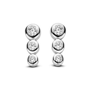Rosa Di Luca zilver oorbellen met zirkonia