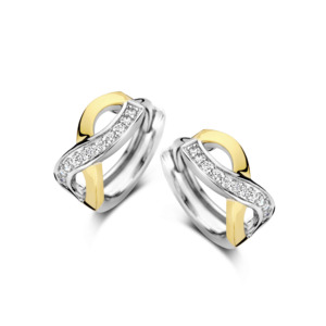 Rosa Di Luca zilver/verguld creool met zirkonia