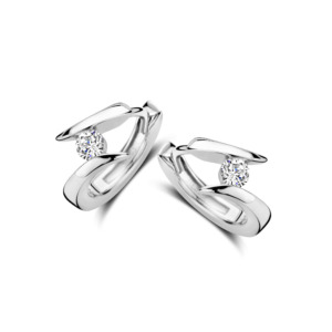 Rosa Di Luca zilver creool met zirkonia