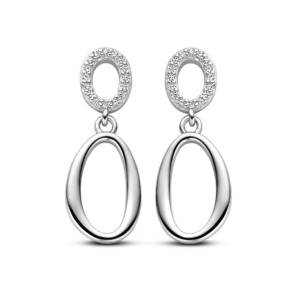 Rosa Di Luca zilver oorbellen met zirkonia