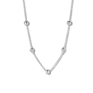 Rosa Di Luca zilver collier met zirkonia