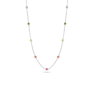 Rosa Di Luca zilver collier met kleursteen