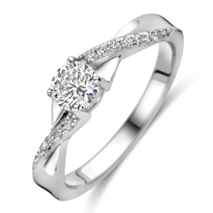 Rosa Di Luca zilver ring met zirkonia