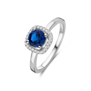 Rosa Di Luca zilver ring met zirkonia Ldn Blue